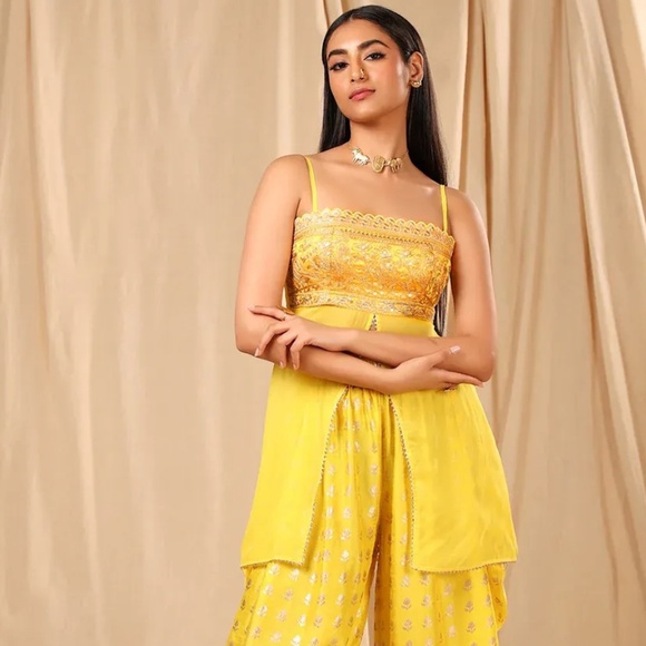 House of Masaba Other - NWT House of Masaba Women's Yellow Dhoti Set - Indian Traditional Clothes